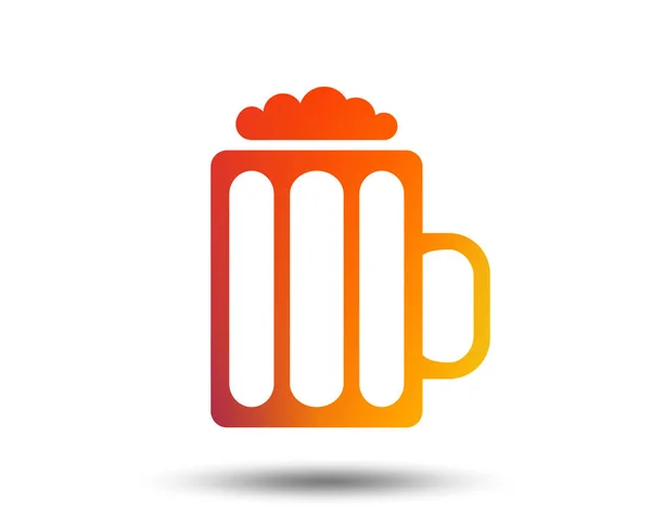 玻璃啤酒标志图标 酒精饮料符号 模糊渐变设计元素 生动的平面图标 — 图库矢量图片