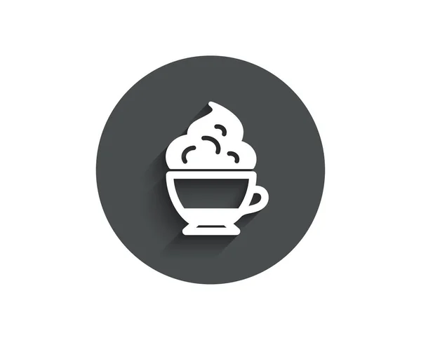 Cappuccino Coffee Whipped Cream Icon Hot Drink Sign Beverage Symbol — Stock Vector