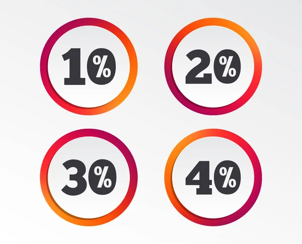 Prodej Sleva Ikony Speciální Nabídka Cen Známky Snížení Symboly Infografika — Stockový vektor