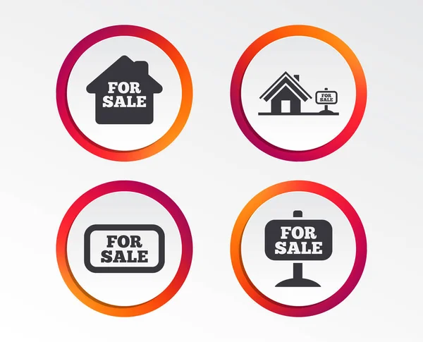 Sale Icons Real Estate Selling Signs Home House Symbol Infographic — Stock Vector