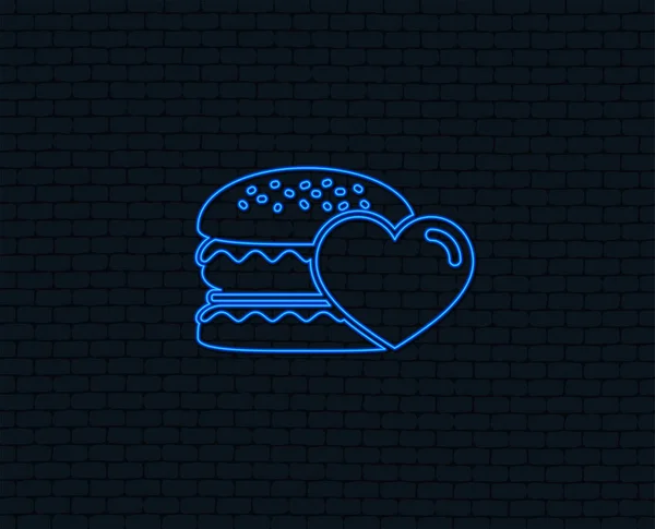 Неонове Світло Значок Гамбургер Бургери Символ Їжі Знак Бутерброд Чізбургерів — стоковий вектор