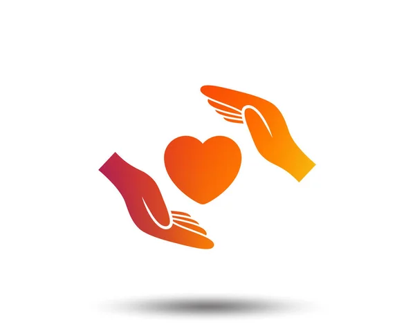 Ασφάλιση Ζωής Σύμβολο Εικονίδιο Χέρια Προστασία Σύμβολο Καρδιά Κάλυμμα Ασφάλιση — Διανυσματικό Αρχείο