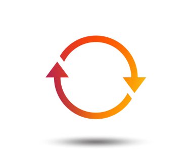 Döndürme simgesi. Sembol yineleyin. İşareti yenileyin. Degrade tasarım öğesi bulanık. Canlı grafik düz simge. Vektör