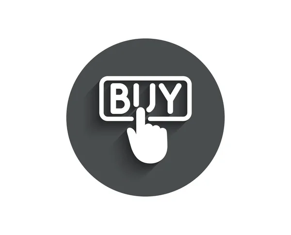 Klik Koop Eenvoudig Pictogram Online Winkelen Teken Commerce Verwerking Symbool — Stockvector