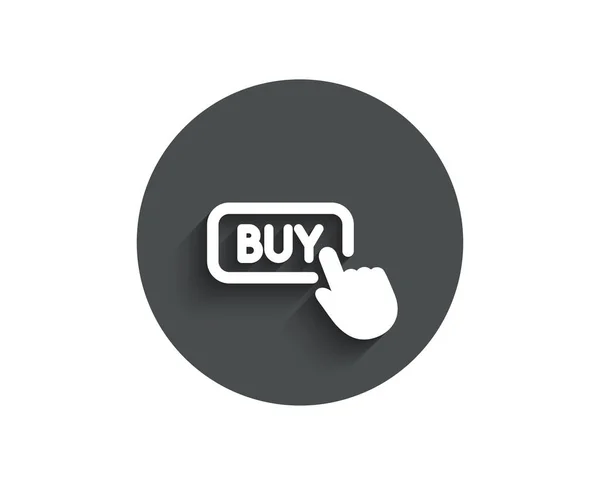 Haga Clic Para Comprar Icono Simple Cartel Compras Línea Símbolo — Vector de stock