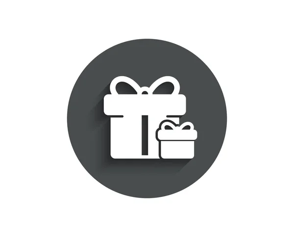 Geschenkboxen Einfaches Symbol Geschenk Oder Verkaufsschild Geburtstag Einkaufen Paket Geschenkverpackung — Stockvektor