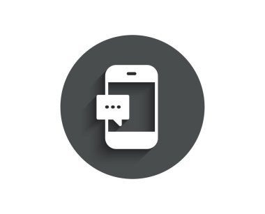 Beyaz arka plan üzerinde Smartphone ileti simgesi