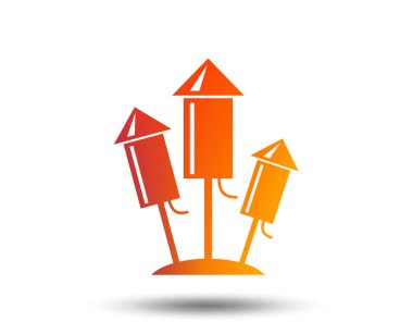 Havai fişek roketler simgesi beyaz arka plan üzerinde oturum