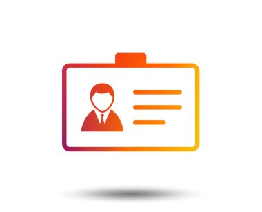 Beyaz arka plan üzerinde kimlik kartı işareti simgesi