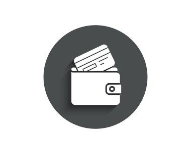 M-cüzdan beyaz arka plan üzerinde kredi kartı basit simgesiyle