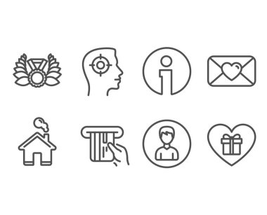 Kredi kartı, ödüllü madalya ve işe alım simgeler kümesi