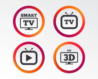 Akıllı 3d Tv modu simgesi beyaz arka plan üzerinde