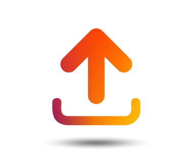 İşareti simgesi beyaz zemin üzerine upload