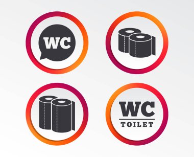 Tuvalet kağıdı simgeler beyaz arka plan üzerinde