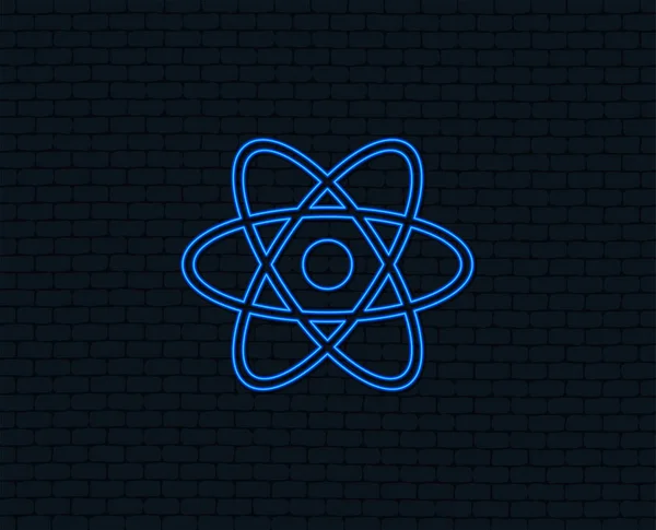 Atom Sign Icon Black Background — Stock Vector