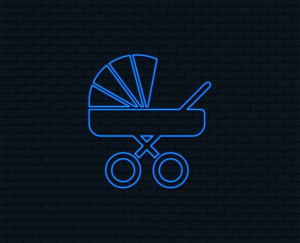 Kinderwagen Zeichen Symbol Auf Schwarzem Hintergrund — Stockvektor
