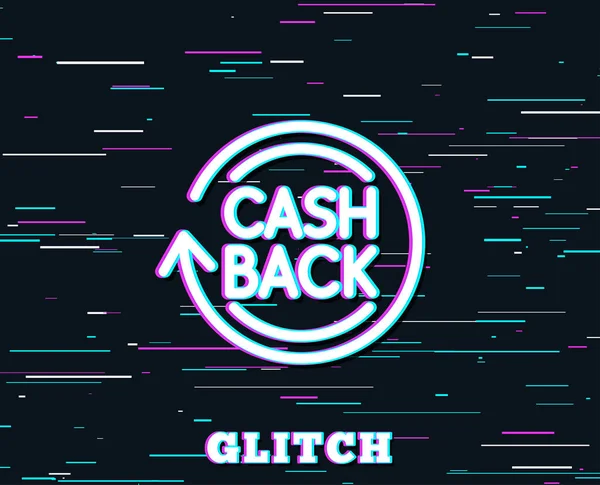 Icono Línea Servicio Cashback Sobre Fondo Negro — Vector de stock