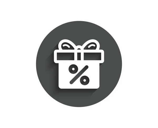 Geschenkdoos Met Percentage Eenvoudige Pictogram Witte Achtergrond — Stockvector
