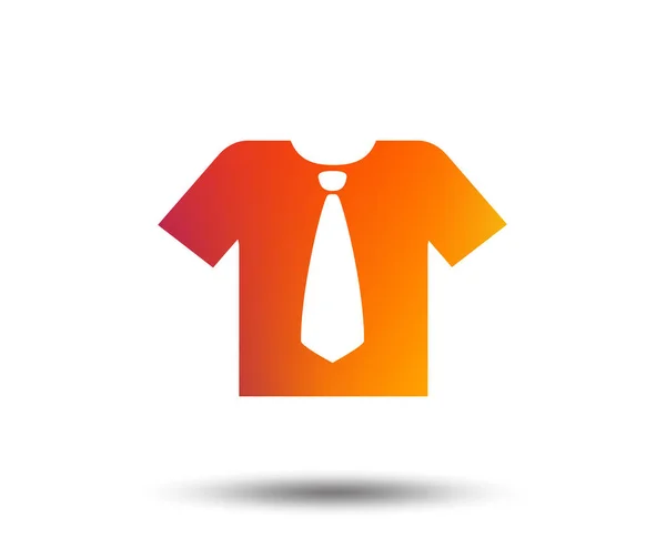 Chemise Avec Icône Signe Cravate Sur Fond Blanc — Image vectorielle
