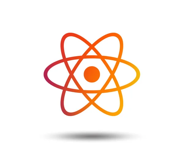 Atom Tecken Ikonen Atom Del Symbol Suddig Gradient Designelement Levande — Stock vektor