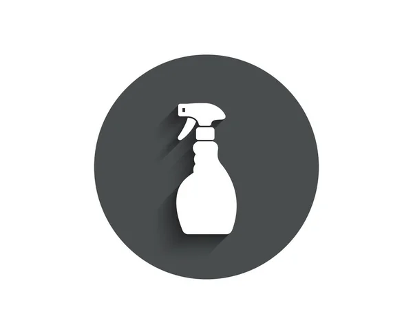 洗浄スプレーのシンプルなアイコン 洗浄液 クレンザーのシンボル 清掃機器の記号 影を持つサークル フラット ボタン ベクトル — ストックベクタ