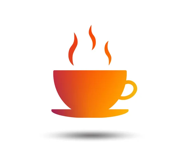 Kahve Fincanı Işareti Simgesi Sıcak Kahve Düğme Degrade Tasarım Öğesi — Stok Vektör