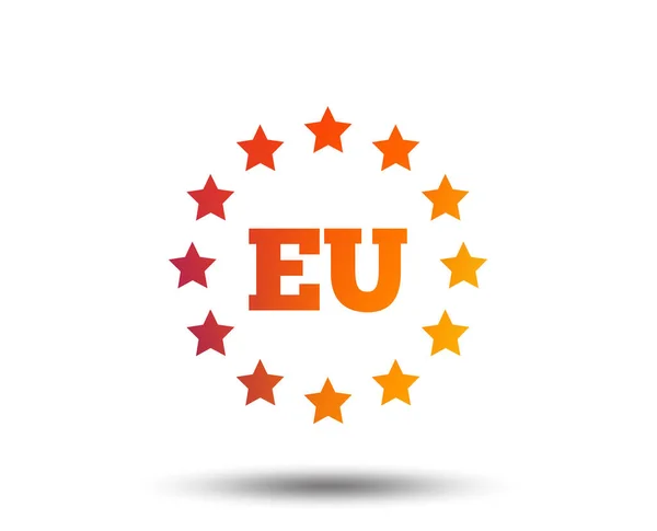 Icono Unión Europea Símbolo Estrellas Elemento Diseño Gradiente Borroso Icono — Vector de stock