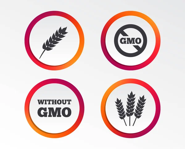 Agricultural Icons Gluten Free Gluten Signs Genetically Modified Food Symbols — Stock Vector