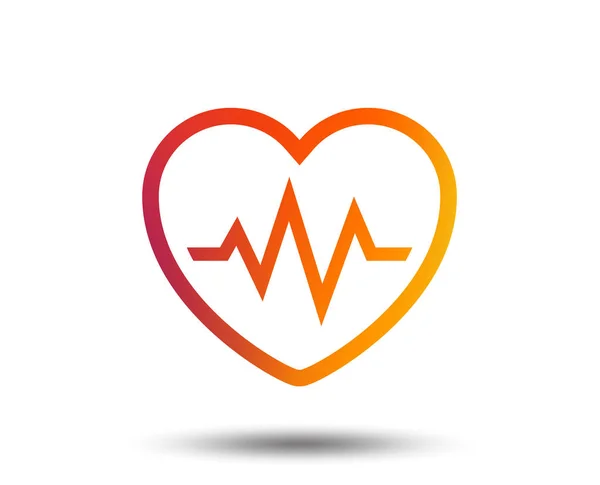 Szívverés Aláírás Ikonra Cardiogram Szimbólum Homályos Színátmenet Díszítőelemet Élénk Grafikus — Stock Vector