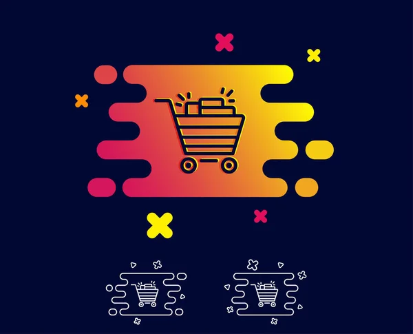 Shopping Cart Lijn Pictogram Marketing Verkoop Symbool Speciale Aanbieding Teken — Stockvector