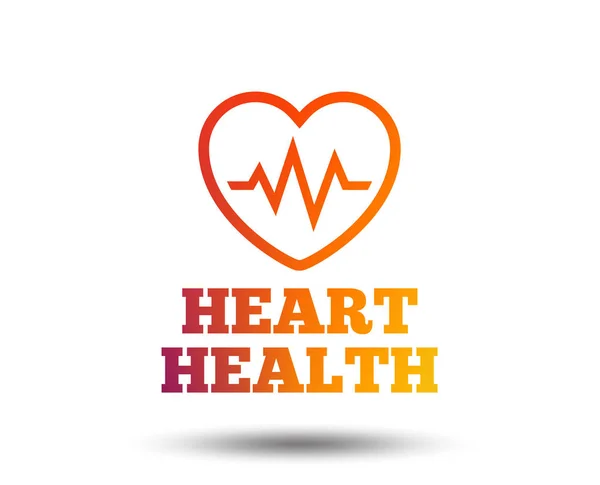 Heartbeat Sign Icon Heart Health Cardiogram Check Symbol Blurred Gradient — Stock Vector