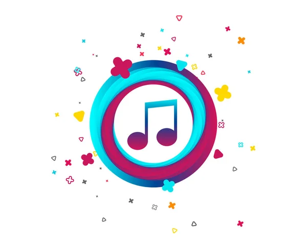 Icono Signo Nota Musical Símbolo Musical Botón Colorido Con Icono — Vector de stock