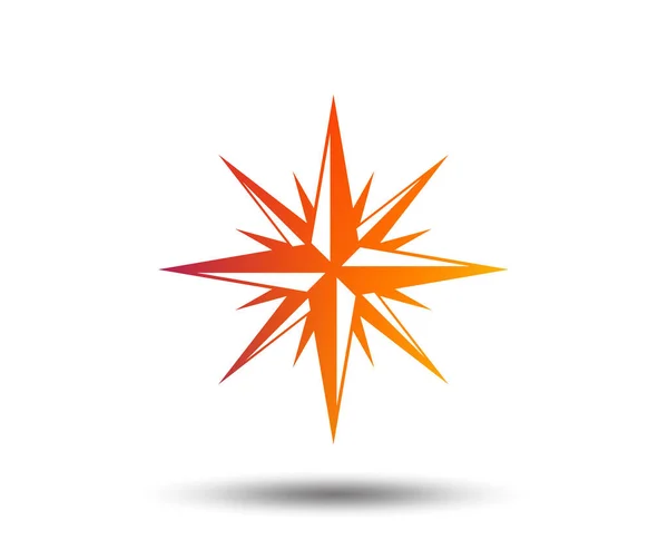 Kompasszeichensymbol Windrose Navigationssymbol Verschwommenes Gradient Gestaltungselement Lebendige Grafische Flache Ikone — Stockvektor