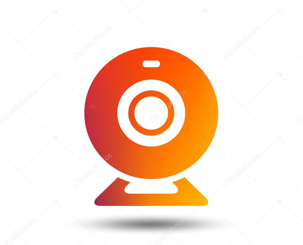 Webcam sign icon. Web video chat symbol. Camera chat. Blurred gradient design element. Vivid graphic flat icon. Vector