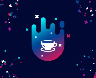 Çay Kupası basit simgesi. Kahve içmek işareti. Taze içecek sembolü. Simge ile serin banner. Gradyan ile soyut şekli. Vektör