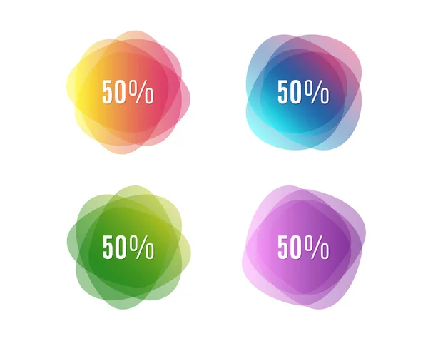 折扣优惠价格标志 特别优惠符号 五颜六色的圆形横幅 覆盖颜色形状 抽象的设计理念 — 图库矢量图片