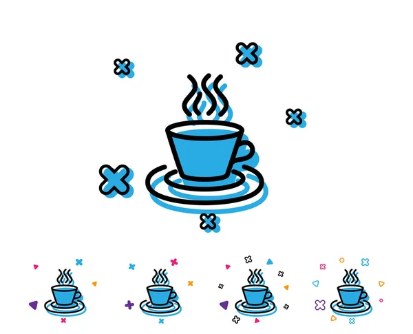 Tea Coffee Line Icon Hot Drink Sign Fresh Beverage Symbol — Stock Vector