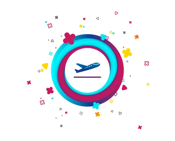 Icono Despegue Del Avión Símbolo Transporte Aéreo Botón Colorido Con — Archivo Imágenes Vectoriales