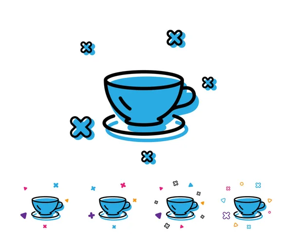 Tea Coffee Simple Icon Hot Drink Sign Fresh Beverage Symbol — Stock Vector