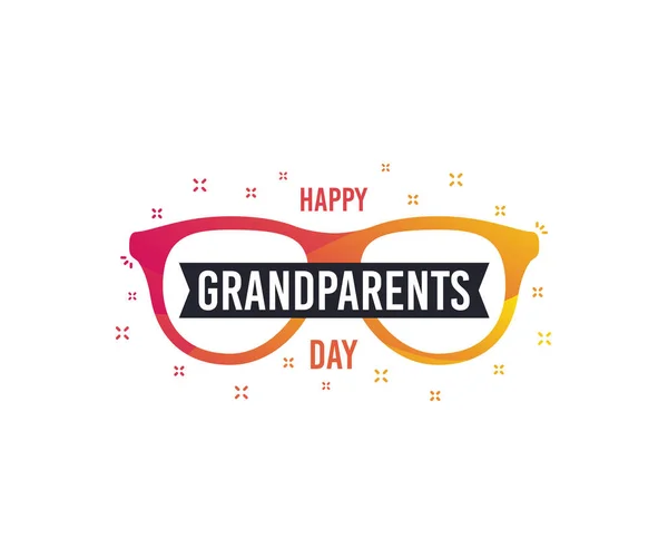 幸せな祖父母の日ベクター バナー グリーティング カード デザイン おじいちゃんとおばあちゃんの日 古い眼鏡アイコン — ストックベクタ