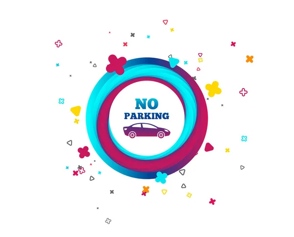 Parking Sign Icon Private Territory Symbol Colorful Button Icon Geometric — Stock Vector