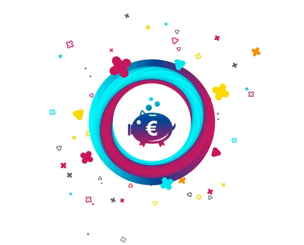 Icono Signo Alcancía Moneybox Euro Símbolo Botón Colorido Con Icono — Archivo Imágenes Vectoriales