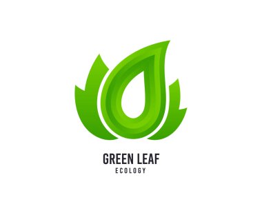 Yaprak yeşil logo. Biyolojik ürünler simge vektör. Doğal gıda logosu.