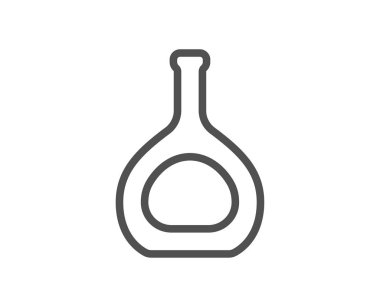 Konyak şişesi satırı simgesi. Alkol işareti brendi. Kalite tasarım öğesi. Klasik tarzı. Düzenlenebilir inme. Vektör