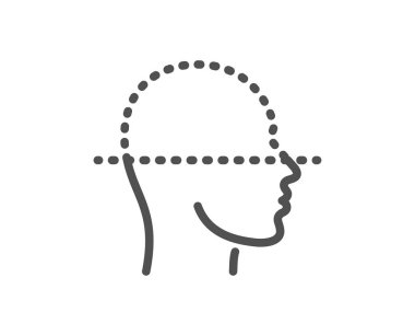 Yüz tarama satırı simgesi. Yüz taraması işareti. Kafa tanıma sembolü. Kalite tasarım öğesi. Klasik tarzı yüz-kimliği. Düzenlenebilir inme. Vektör