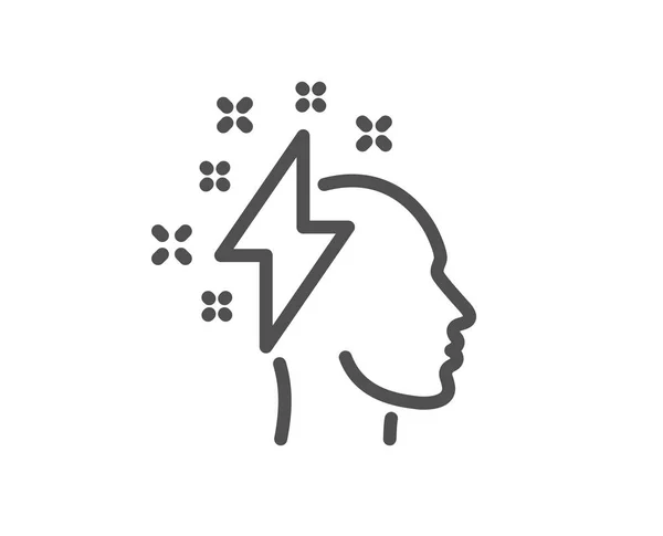 Ikona Čáry Kreativní Brainstorming Lidská Hlava Lightning Bolt Znamení Symbol — Stockový vektor