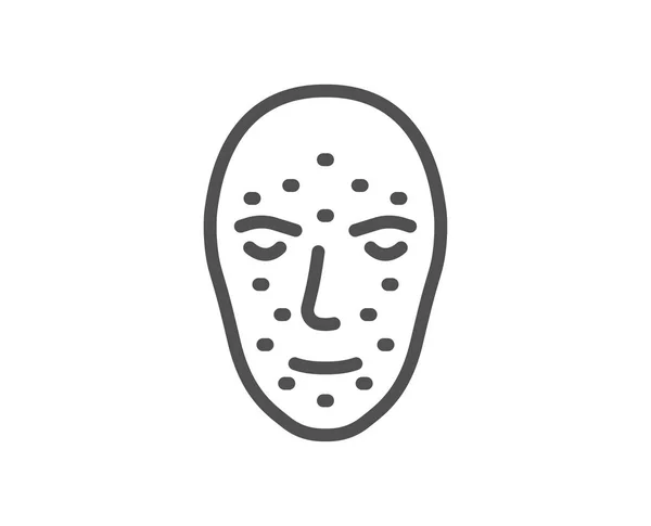 Gezicht Pictogram Voor Lijn Van Biometrische Gegevens Facial Recognitie Teken — Stockvector