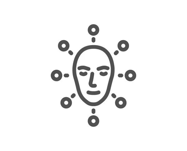Ikona Čáry Tvář Biometrie Rozpoznání Obličeje Znamení Hlava Skenování Symbol — Stockový vektor