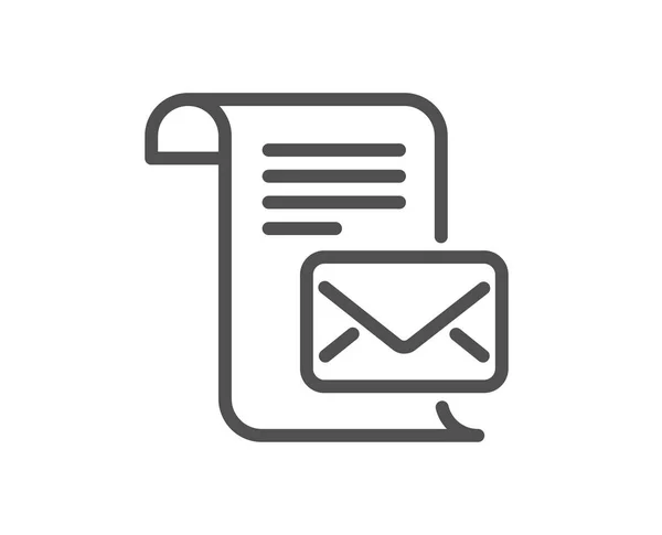 Ikona Pošta Písmeno Řádku Čtení Zpráv Korespondence Znamení Symbol Mailu — Stockový vektor