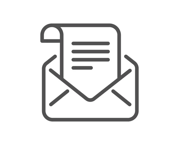 Mail Nyhetsbrev Linje Ikon Läs Meddelandekorrespondenstecken Postsymbol Kvalitetselement Klassisk Post — Stock vektor